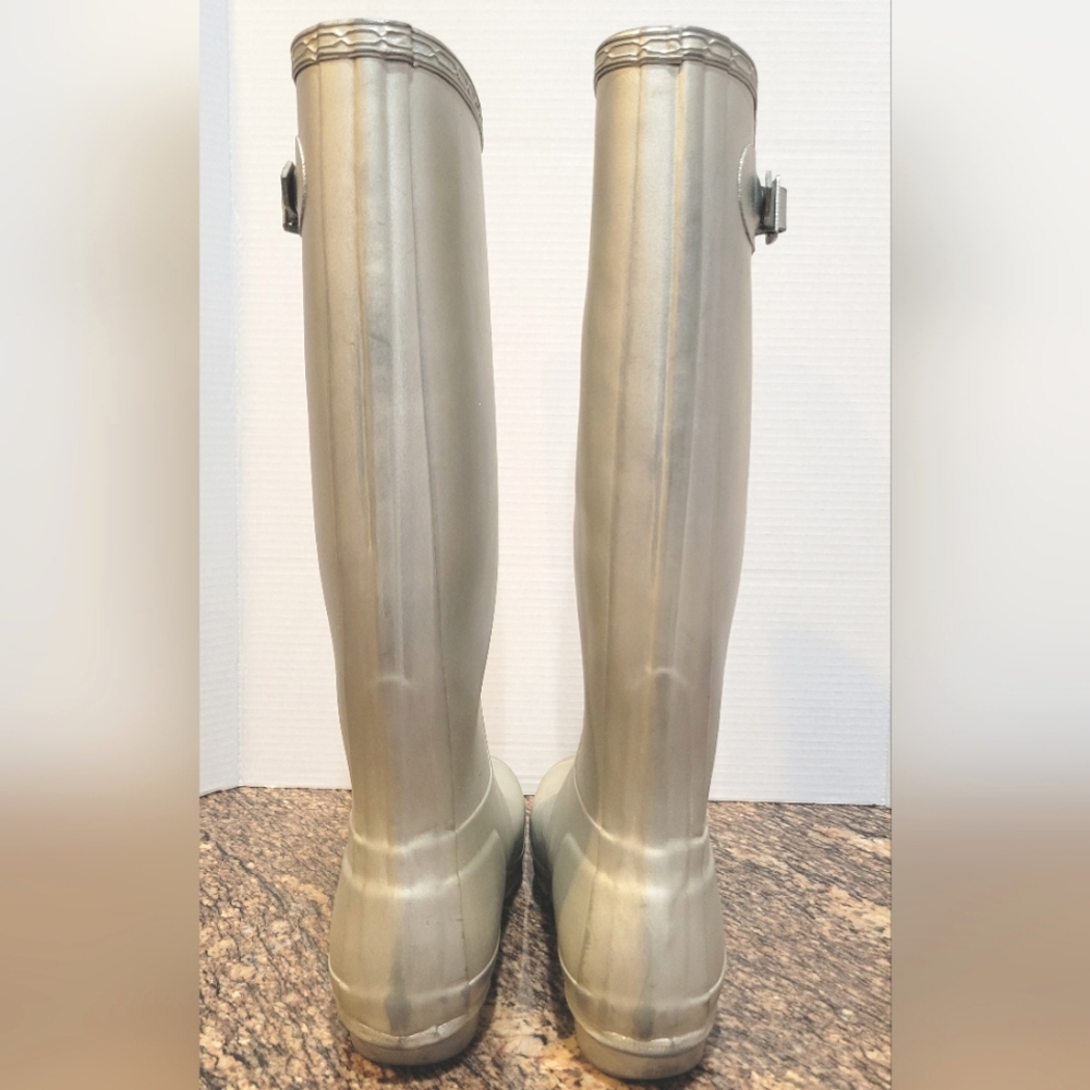 Hunter Metallic Silver Wellington Tall Rain Boot - Picture 7 of 16